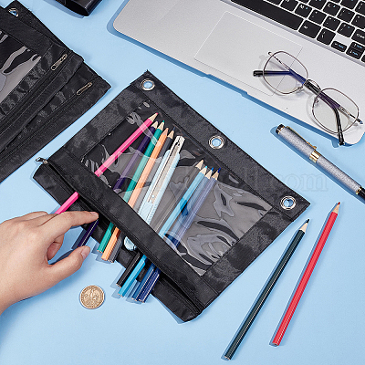 Ткань Оксфорд с легкосплавными пеналами для папки с 3 кольцом AJEW-CP0008-02B-1