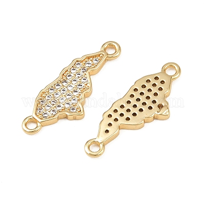 Подвески-соединители с микропаве из кубического циркония в виде карты Гондураса&nbsp;KK-B161-09G-1