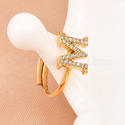 Открытые кольца-манжеты из нержавеющей стали 304 с микропаве из кубического циркония RJEW-D336-01G-02-1