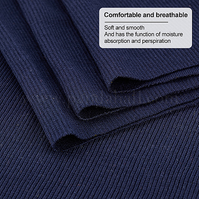 Cotton Rib Knit Coarse Fabric 401 Denim Blue - 50cm