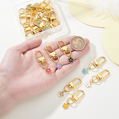 21шт 7 цвета сплава эмали кулон украшения HJEW-GA00037-1