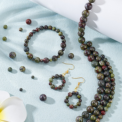 4 нити 4 стиля нити бусин из натуральной яшмы цвета драконьей крови G-OC0005-10-1