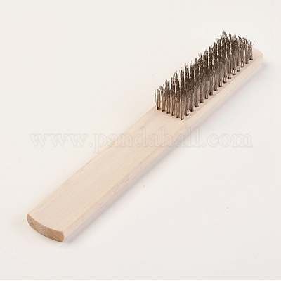 HIGH QUALITY BRASS WIRE BRUSH AND WOODEN HANDLE FOR SOAPING