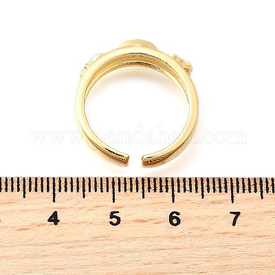 Кольца-манжеты с микропаве из латуни и кубическими цирконами в морском стиле для женщин&nbsp;LS-RJEW-F184-17I-G-1