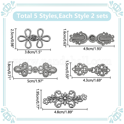 10 шт. 5 стиля застежки-кнопки из цинкового сплава FIND-WR0011-16EB-1