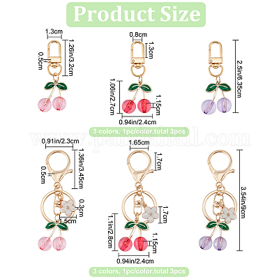 6 шт. 6 стиля вишневых прозрачных акриловых подвесных украшений HJEW-CP0001-08-1