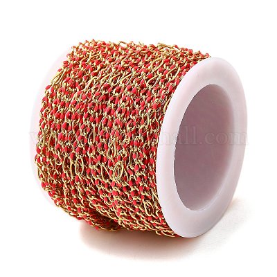 Цепи из латунной эмали ручной работы с овальными звеньями CHC-L053-08G-09-1