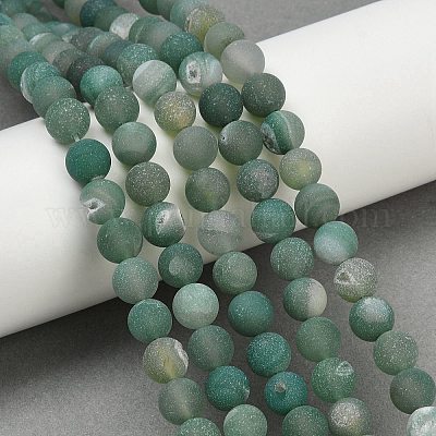 Натуральный druzy агатовые бусы пряди G-NH0024-A08-8mm-1