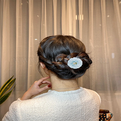 1 набор заколок для волос из шелковой ткани и сплава кожи аллигатора&nbsp;PHAR-LP0003-009B-1