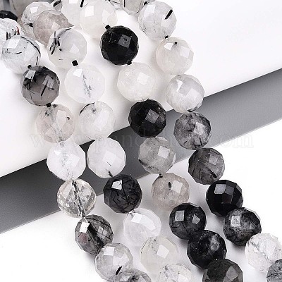 Натуральные турмализированные кварцевые бусинки G-S345-10mm-30-1