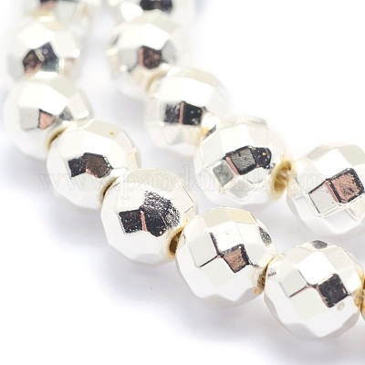 Гальванизировать немагнитных синтетический гематит бисер пряди G-L485-03D-S-1