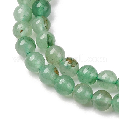 Природный зеленый авантюрин круглых бусин пряди G-S150-6mm-3-1