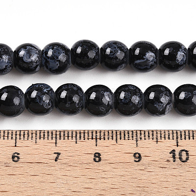 Выпечка окрашенные стеклянные бусины пряди DGLA-N008-8mm-10-1