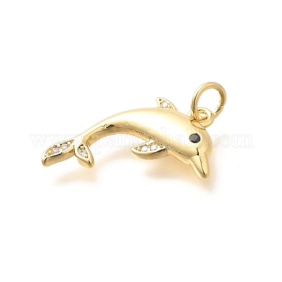 Латунные микропаве прозрачные подвески с фианитом KK-Q040-03H-G-1