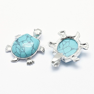 Синтетический зеленый бирюзовый кулон&nbsp;G-G759-B02-1