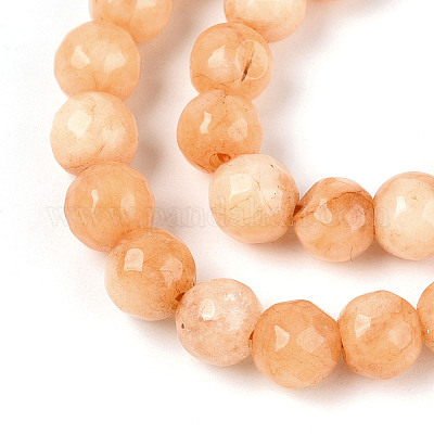 Окрашенные природные белый нефрит бисер пряди G-T139-6mm-60-08-1