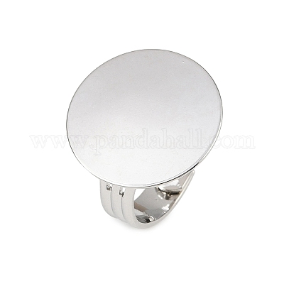 Плоские круглые сеттинги латуни площадку кольцо MAK-S033-018P-NF-1