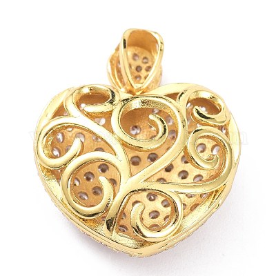 Латунные микропаве прозрачные подвески с фианитом ZIRC-P085-28G-1