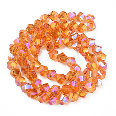Chapelets de perles en verre transparent électrolytique&nbsp;EGLA-N002-39-C01-1