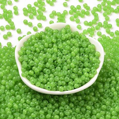 6/0 Jadeglasimitatperlen&nbsp;SEED-T006-04A-11-1