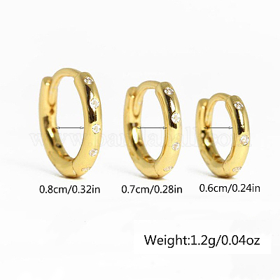 3 пара 925 серег-колец из стерлингового серебра с кубическим цирконием ZD9822-7-1