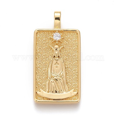 Латунные микропаве прозрачные подвески с фианитом ZIRC-Z004-01V-1