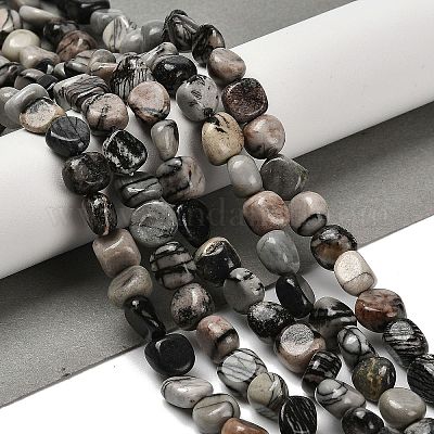 Бусины из натурального черного камня G-P497-01E-73-1