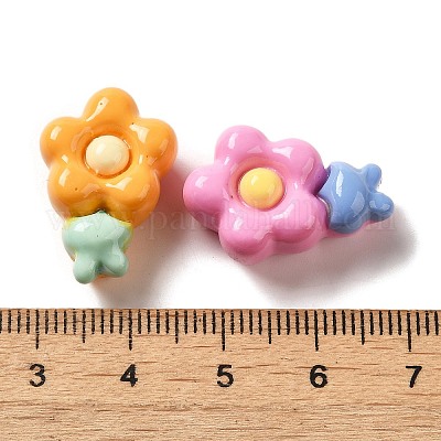 Cabochons décodés en résine opaque&nbsp;CRES-L042-C01-1