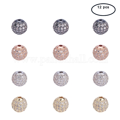 Латунные микро проложить кубического циркония бусы ZIRC-PH0002-04-1