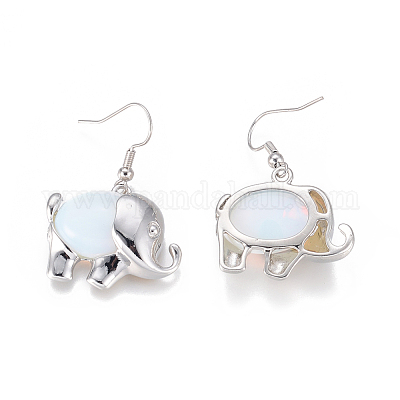 Натуральный & синтетический смешанный камень болтается серьги EJEW-K080-B-1