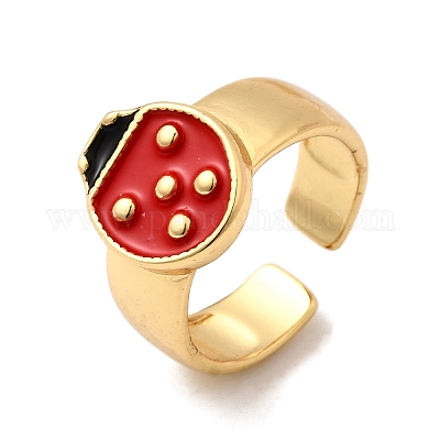 Латунные эмалевые регулируемые открытые манжеты для женщин RJEW-I111-01G-06-1