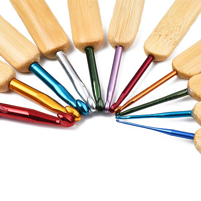 Бамбуковой ручкой алюминия крючком наборы крючок иглы TOOL-R057-1