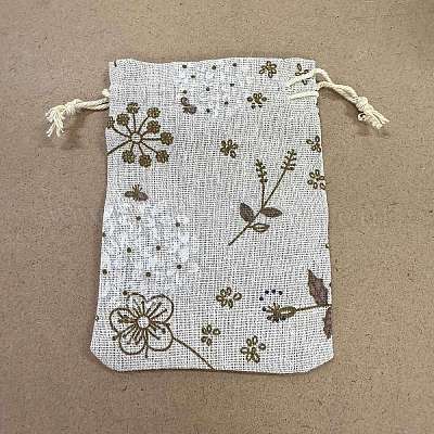 Прямоугольные подарочные пакеты из хлопчатобумажной ткани с принтом и завязками ABAG-TAC0005-02F-01-1