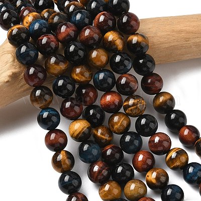 Природных тигровый глаз бисер нитей G-F173-14-10mm-1