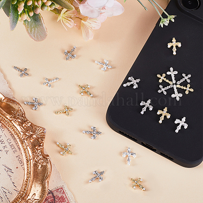 60 шт. 6 стиля кабошонов из сплава со стразами MRMJ-SC0001-17-1