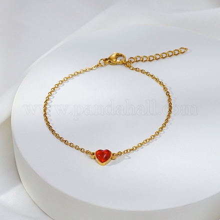 Стильные браслеты из нержавеющей стали с красными сердечками IT4999-2-1