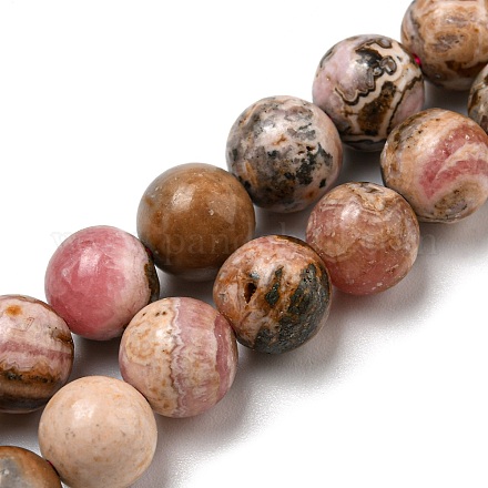 Chapelets de perles en rhodonite naturelle G-R494-A12-03-1
