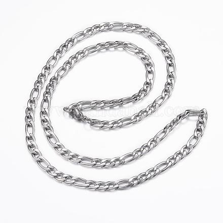 304 Stainless Steel Figaro Chain Necklaces NJEW-H445-20P-1