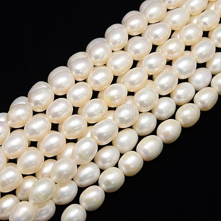 Brins de perles de culture d'eau douce naturelles PEAR-L001-B-09-1