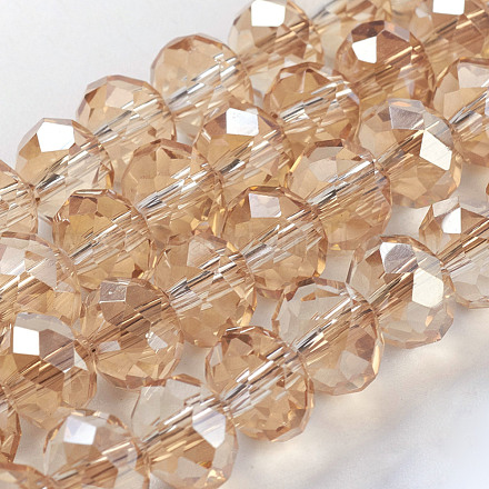 Chapelets de perles en verre électroplaqué EGLA-D020-8x5mm-71-1