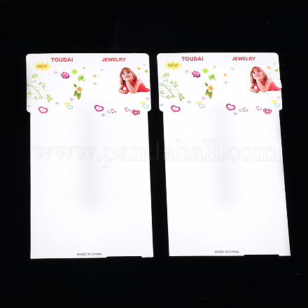厚紙ヘアクリップ表示カード  長方形  乳白色  20x11cm CDIS-T002-06-1