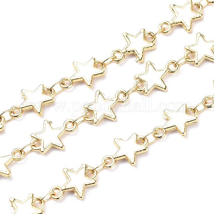 Cadenas de eslabones de estrella de esmalte de aleación hecha a mano ENAM-F138-01C-RS-1