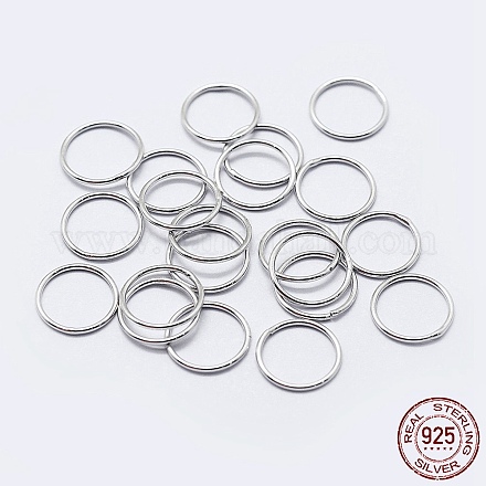 925 anillos redondos de plata de primera ley con baño de rodio STER-F036-03P-0.5x6-1