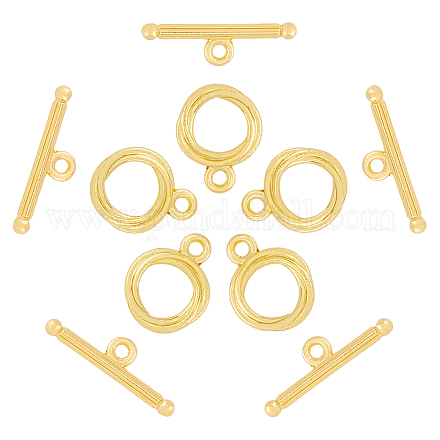 Dicosmetic 50 juego de cierres de palanca de anillo cierres de cierre cierres de palanca trenzados dorados conectores de aleación cierres de barra y anillo conjuntos de cierres de joyería para manualidades diy fabricación de joyas FIND-DC0002-77-1