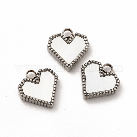304 Stainless Steel Heart Charms STAS-A076-07P-1