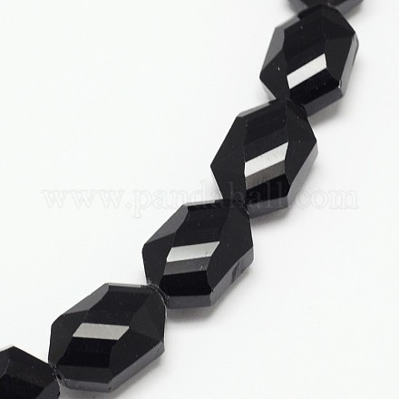 Faceted Hexagon Glass Beads Strands EGLA-F089-04-1