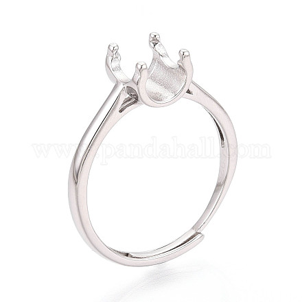 Позолоченное родием 925 стерлинговое серебро помолвочное кольцо-солитер STER-N016-70P-1