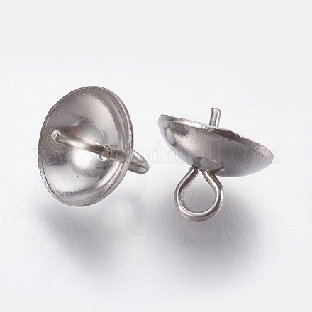 201 ciondolo a forma di spilla con perle a forma di tazza in acciaio inossidabile STAS-P196-07-1