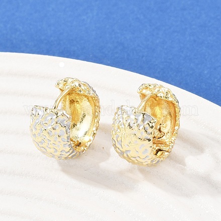 Серьги-кольца из латуни с эмалью EJEW-D336-02G-1