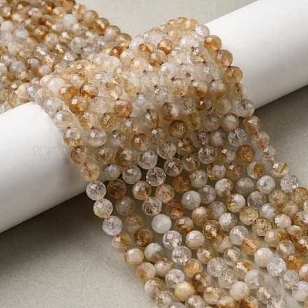 Природный желтый кварц нитей бисера&nbsp;LS-G-A267-B01-01-1